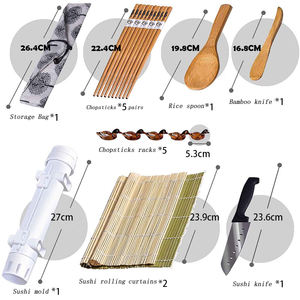 Vendedor caliente 17 en 1 Accesorios de cocina Juego de hacer <span class=keywords><strong>sushi</strong></span> Molde de plástico Bazooka Esteras de bambú Palillos Kit de herramientas de <span class=keywords><strong>sushi</strong></span> - Product Image 6