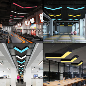 Lámpara Colgante LED en Forma de L para Oficina, Gimnasio, Pasillo, Estilo Industrial Simple, Diseño de Flecha, Cibercafé - Product Image 2