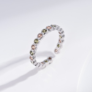 custom plata 925 sterling <b>Silver</b> Princess Cut Topaz <b>rings</b> Engagement <b>adjustable</b> simple colorful stone gold plated <b>ring</b> for woman - Product Image 2