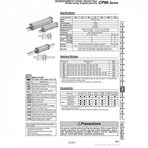 CP96SDB50-600C รุ่นกระบอกลมนิวเมติก SMC - Product Image 1