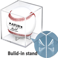 Baseball Vitrine, UV-geschützte Acryl würfel Baseball halter Square Clear Box Memorabilia Display Storage Baseball