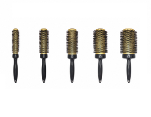 Cepillo de cerdas de jabalí con mango de goma antideslizante y cerdas suaves para desenredar el cabello, herramienta de peinado con mango de cerámica. - Product Image 5