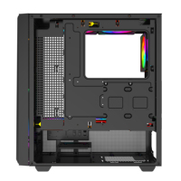 Torre Media para PC con Tira RGB, Panel Lateral de Vidrio, Carcasa Blanca para PC, Gabinete para CPU ATX, Refrigeración, Carcasa para Computadora de Juegos