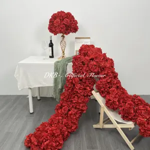 Corredor artificial em massa para decoração de festas de casamento, material de seda, bebê com respiração de flores, mais recente tendência de 2024