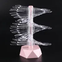 60pcs Clair Naturel Ongles Conseils Échantillons Spirale Couleur Carte Manucure Diy Faux Vernis À Ongles Présentoir Pratique Tableau Palette
