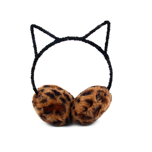 素敵なヒョウ柄の暖かいイヤーマフ、フェイクファーの暖かいイヤーマフ、カスタムロゴ入り冬用イヤーマフ - Product Image 4