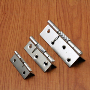 Charnières à ressort modernes en acier inoxydable de 2 à 4 pouces, à fermeture automatique avec amortisseur et ouverture à 180 degrés, paire à 3 trous pour portes en bois - Product Image 1