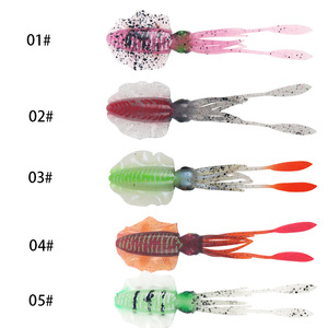 Señuelo de pesca de calamar de silicona biónico suave de 15.5cm y 15g para pesca en barco en agua salada - Product Image 4