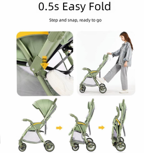 Poussette bébé légère, pliable, à double position (assis et couché), convertible, multifonctionnelle pour nourrisson et tout-petit - Product Image 5