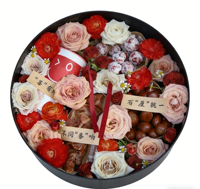 Boîte cadeau en chocolat ronde exquise, ruban, boîte rigide romantique pour la fête des mères avec laminage mat, étiquette personnalisable