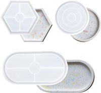 Moldes de silicona hexagonales ovalados DIY para repostería, yeso, hormigón, cemento, posavasos, resina epoxi, en bolsa OPP, aptos para lavavajillas