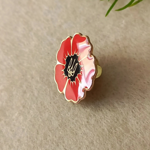 Épingles à revers en émail personnalisées avec trident ukrainien et motif de pavot rouge, en acier inoxydable 316L, pour hommes et femmes, vente en gros à prix réduit - Product Image 5