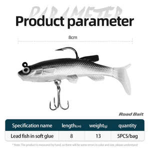 T-Tail testa di piombo morbida artificiale esca per <span class=keywords><strong>spigola</strong></span> a triplo gancio esche d'acqua dolce pesca mare luccio esche - Product Image 5