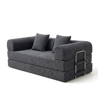 Canapé d'angle en velours côtelé pliable et écologique pour salon et appartement, fabrication directe OEM/ODM, avec compression sous vide