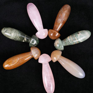 Masseur oculaire en forme de champignon Gua Sha, en cristal naturel, artisanat populaire, sculpture de guérison, tendance de la mode, vente chaude - Product Image 4