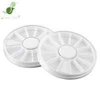 Boîte à bijoux professionnelle pour nail art, mini, portable, japonaise, solide, avec plateau rotatif scellé à 12 compartiments amovibles pour perles et rivets, facile à utiliser