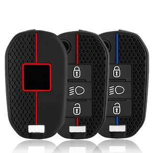 Funda de silicona para llave de coche con 3 botones para <span class=keywords><strong>Peugeot</strong></span> 208 301 308 508 5008 <span class=keywords><strong>3008</strong></span> Citroen 2010 2021 <span class=keywords><strong>2023</strong></span> - Product Image 1