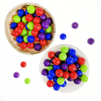 Perles en silicone rondes de 15 mm, couleurs variées, à paillettes, pour la fabrication de colliers, bracelets et bijoux – Vente en gros, succès commercial