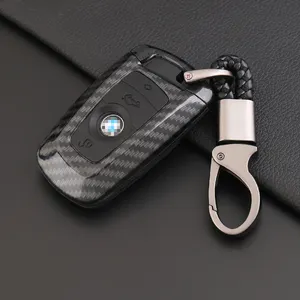 Koolstofvezel Auto Remote Smart Key Case Cover Shell Holder Voor Bmw 1 2 3 4 5 6 7 Serie 320I F15 F10 F30 X X3 X5 X6 Accessoires