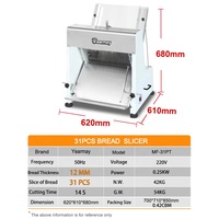 Équipement de boulangerie, machines à pain grillé en acier inoxydable, trancheuse à pain grillé électrique, machine à 31 couteaux pour boulangerie