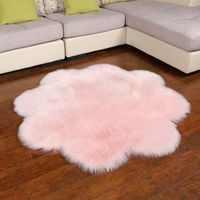 Offre Spéciale luxe doux fausse laine tapis en peluche canapé ensemble chambre chevet coussin de sol coussin de siège