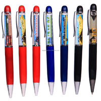 Stylo bille liquide flottant publicitaire en PVC avec image de bateau en mouvement, souvenirs promotionnels d'entreprise, religieux, multicolores, logo personnalisé