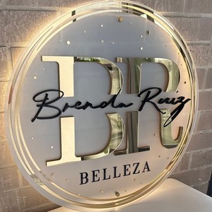 Insegna Circolare 3D in Acrilico per Esterni con Logo Personalizzato, Pubblicità per Bar, Insegna Elettronica LED per Interni - Product Image 1