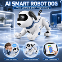 Roboter-Hundespielzeug Weiß Vierbeinig Digitales Gesicht Interaktive Bewegungen für Kinder MINT-Lernen Geburtstagsgeschenk Großhandel