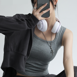 Summer Fashion Women's Crop Top Sleeveless Athleisure Breathable Y2K Tops Cotton Spandex Slim Fit Tank Top for Everyday <strong>Wear</strong> - Product Image 2