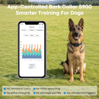 Collar de Control de Ladridos para Perros, con Bluetooth, Aplicación Remota, Vibración, Descarga Estática, Recargable, Impermeable IP67, para Entrenamiento