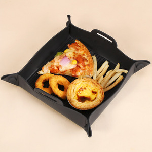 Tapis de cuisson carré en silicone réutilisable pour friteuse à air, résistant aux hautes températures pour la cuisson - Product Image 3