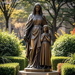 Décor extérieur chrétien Bronze coulé grande vierge marie mère Saint <span class=keywords><strong>Anne</strong></span> Sculpture tenant Bible taille réelle <span class=keywords><strong>St</strong></span> <span class=keywords><strong>Anne</strong></span> <span class=keywords><strong>Statue</strong></span> en laiton - Product Image 4