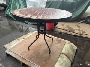 Meubles de jardin et repas d'extérieur en métal ensemble de table à manger ensemble de meubles de patio table de jardin carrelée - Product Image 2