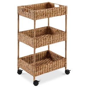 Cesta de Almacenamiento Multiusos con Ruedas, Rectangular, Color Castaño, Carrito de Almacenamiento Ecológico - Product Image 1