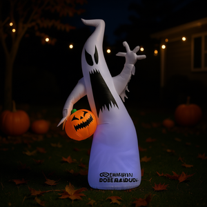 Fantasma Inflable de Halloween con Calabaza Iluminada, Decoración para Jardín Exterior, Material de PVC, 6 Pies de Altura, para Decoración Festiva - Product Image 2