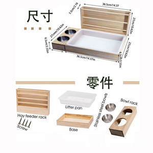Wooden Hay Feeding Rack Rectangle Detachable For Rabbit Guinea Pig Hamster Ferret XL Size - Product Image 4