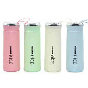 도매 좋은 유리 라이너 400ml 크리 에이 티브 물병 BPA 무료 광고 선물 열 유리 텀블러