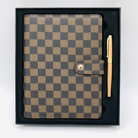 Carnet de notes/agenda personnalisé en cuir PU avec 6 anneaux, format A5/A6, 80 pages intérieures, stylo inclus, couverture rigide