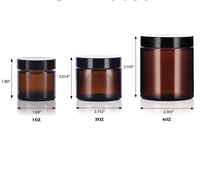 Bocaux en verre ambré de 2OZ, 4OZ, 8OZ, 10OZ avec couvercle en aluminium pour crème contour des yeux, impression sérigraphique, logo personnalisé de la marque Shuiying