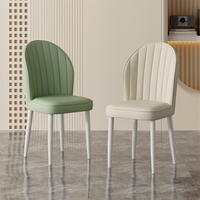 Chaise de maquillage fabriquée en Chine, chaises de salle à manger en cuir gris design rétro de café, luxe moderne