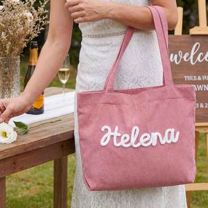 Personalized Mothers Day <b>Gift</b> Mom&Grandma Custom Corduroy Name Tote Bag Mama Gigi <b>Nana</b> Purse Spring Tulip Floral Summer <b>Gift</b> - Product Image 4