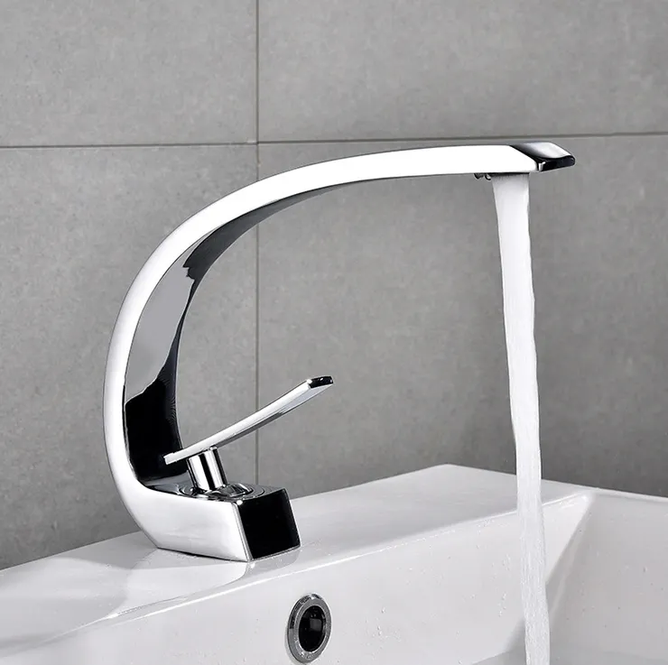 Nouveau design moderne salle de bain lavabo robinets cascade visage bassin robinet mélangeur mitigeur salle de bain robinet