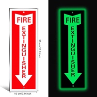 Pegatina Fotoluminiscente para Extintor de Incendios, Señal Autoadhesiva que Brilla en la Oscuridad, Señal de Seguridad Luminosa, Salida de Emergencia, Pasillo, Vinilo Rojo y Blanco