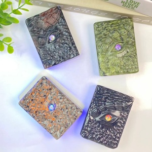 คริสตัลธรรมชาติแกะสลักด้วยมือแบบหนังสือเวทมนตร์หินออบซิเดียน<span class=keywords><strong>ลำไย</strong></span>หัตถกรรมสำนักงานเครื่องตกแต่งโต๊ะของขวัญวันฮาโลวีนคริสต์มาส - Product Image 1