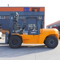 Chariot élévateur diesel minier de 10 tonnes avec moteur turbocompressé, fourches de 700 mm pour matériaux lourds