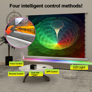 120 "sàn điện tăng cuộn lên màn hình màu đen lưới Pet pha lê UST 4kambient ánh sáng từ chối siêu ngắn ném laser chiếu - Product Image 3