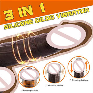 App Control mendorong coklat realistis Dildo mainan seks Vibrator wanita rotasi teleskopik pemanasan G Spot klitoris Anal stimulasi - Product Image 3