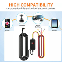Kabel Step-down 3-Lead 12V/24V ke 5V 3A untuk Kit Kabel Keras Kamera Mobil, Kabel Daya Pemantauan Parkir Layar Digital