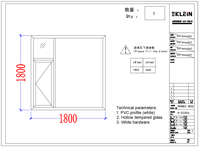 Ventana de PVC de Alta Calidad con Doble Acristalamiento y Diseño de Ahorro Energético, Ventana de PVC Impermeable, Ventana Corredera Doble de PVC