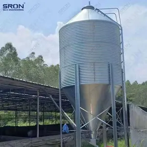 30 ton baja galvanis unggas Silo hewan penyimpanan gandum Silo pakan untuk rumah peternakan ayam babi